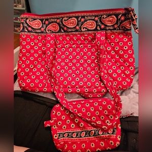 Vera Bradley tote and makeup clutch